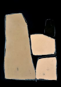 Beige en zwart, abstracte vormen