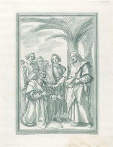 Christus Geeft de Sleutels aan Sint-Pieter door Andrea Scacciati after Jacopo Chimenti