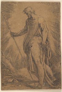 Een apostel met een staf naar links, ca. 1540-60
