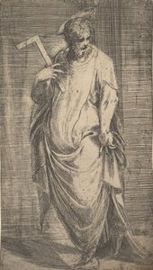 Sint Jacobus Minor uit Christus en de apostelen, ca. 1548-50 door Andrea Schiavone