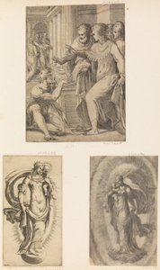 St. Peter en St. John genezen de lamme man, Maagd en Kind, ca. 1543-60 door Andrea Schiavone