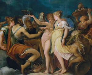 Het Huwelijk van Cupido en Psyche door Andrea Schiavone