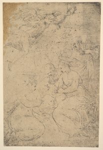 Het mystieke huwelijk van Sint Catharina, ca. 1550 door Andrea Schiavone