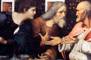 Abdij van Tongerlo. Laatste Avondmaal. 1506-1507. (detail) door Andrea Solario
