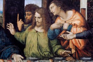 Abdij van Tongerlo. Laatste Avondmaal. 1506-1507. (detail) door Andrea Solario