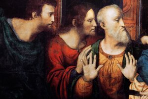 Abdij van Tongerlo. Laatste Avondmaal. 1506-1507. (detail) door Andrea Solario