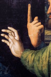 Abdij van Tongerlo. Laatste Avondmaal. 1506-1507. (detail) door Andrea Solario