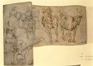 Inv nr.38 recto Schets van Paarden