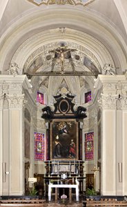 Zicht op het priesterkoor, Kerk van Santi Nazaro e Celso, Brienno, Como, Lombardije, Italië door Andrea de Passeri