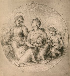 Heilige Familie met de jonge St. Johannes door Andrea del Sarto