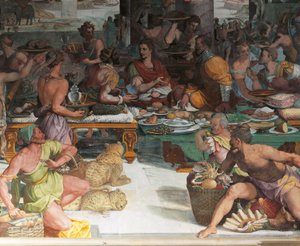 Julius Caesar ontvangt de belasting van Egypte door Andrea del Sarto