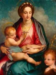 Madonna en kind met St. Johannes door Andrea del Sarto