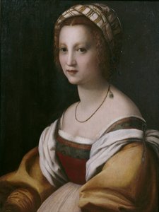 Portret van een vrouw door Andrea del Sarto