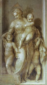 Voorstelling van liefdadigheid (detail) door Andrea del Sarto