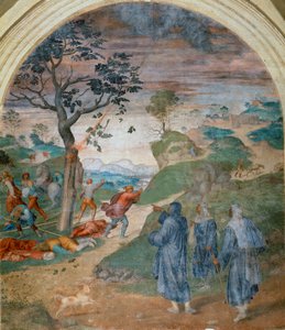 S. Filippo Benizzi straft de godslasteraars, 1509-1510 door Andrea del Sarto