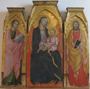 madonna met kind tussen heiligen door Andrea di Bartolo