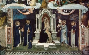 Troonende Madonna door Andrea di Bonaiuto