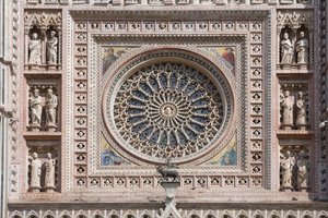 Roosvenster, Santa Maria Assunta Kathedraal, Orvieto, Umbrië, Italië