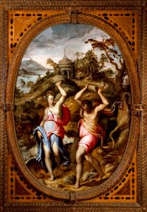 Deucalion en Pyrrha door Andrea di Mariotto del Minga