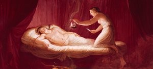 Liefde verwondt Psyche, door Andrea Appiani, fresco