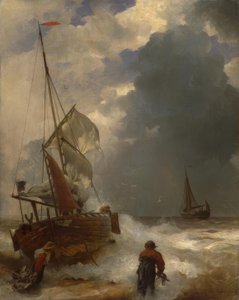 Aankomst van de vissers door Andreas Achenbach