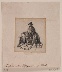 Een herder (?) (naar lithografie) door Andreas Flinch
