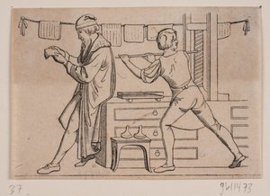 Johannes Gutenberg in zijn werkplaats