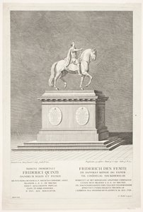 Ruiterstandbeeld van Frederik V op het Amalienborg Slotsplads door Andreas Heckel
