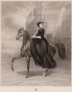 Ruiterportret van Elisabeth van Beieren (keizerin van Oostenrijk, bekend als Sissi)
