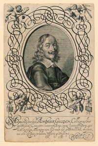 Portret van de kalligraaf Andreas Gulden door Andreas Kohl