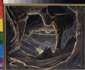 Grot - Decorontwerp voor de opera Roeslan en Ljoedmila van M. Glinka door Andreas Leonhard Roller
