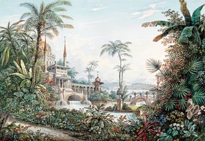 Decorontwerp voor de opera De Ontvoering uit het Serail van Wolfgang Amadeus Mozart door Andreas Leonhard Roller