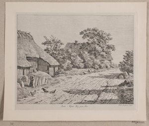 Rand van het dorp Kjær op Als door Andreas Peter Madsen
