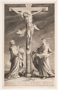 Christus aan het kruis tussen Maria en Johannes