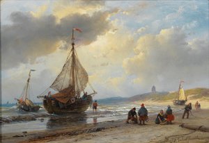Drukte op het strand van Scheveningen