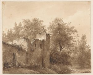 Ruïne in een landschap