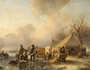 Winterscène met slee, 1840