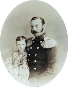 Tsaar Alexander II en zijn dochter Groothertogin Maria Alexandrovna, eind 1850s