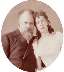 Portret van de kunstenaar Konstantin Yegorovich Makovsky met zijn vrouw