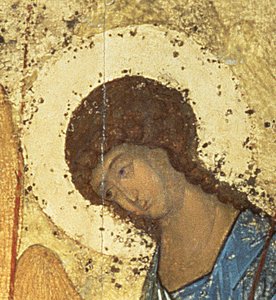 Detail van De Heilige Drie-eenheid, 1420s (tempera op paneel) (detail)