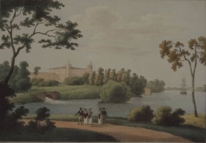 Uitzicht op het hoofd Gatchina paleis door Andrei Yefimovich Martynov