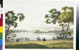 Uitzicht op het Kamenny-eilandpaleis in Sint-Petersburg