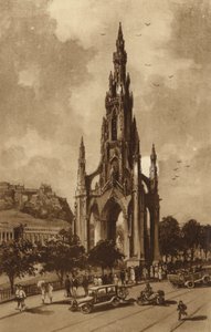 Edinburgh: Het Scott Monument, Princes Street door Andrew Allan
