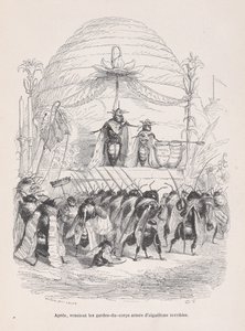 Daarna kwamen de bewakers gewapend met verschrikkelijke steken uit Scènes uit de P..., ca. 1837-47