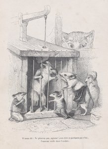 Hij vertelt ons: niet huilen, handelen! uit Scènes uit het privé- en openbare leven van dieren door Andrew Best Leloir
