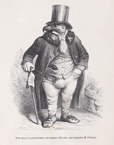 Om de huisbaas te betalen, een zeer harde man, wiens naam M. Vautour was uit Scènes uit t... door Andrew Best Leloir