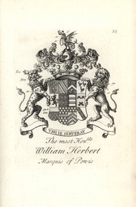 Wapen en wapenrusting van de zeer eerbiedwaardige William Herbert, 2e markies van Powis door Andrew Johnston