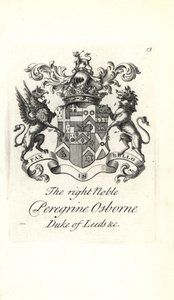 Wapen en wapenrusting van de zeer edele Peregrine Osborne, 2e Hertog van Leeds