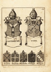 Wapen van de Bisschoppen van Canterbury, York, Londen, Durham, Winchester, St door Andrew Johnston