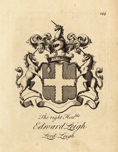 Wapen van de Zeer Eerwaarde Edward Leigh, Lord Leigh, 3e Baron Leigh door Andrew Johnston